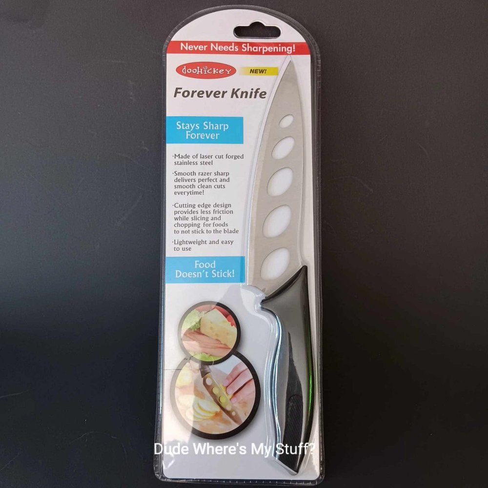 DOOHICKEY FOREVER 10" KNIFE - NEVER NEEDS SHARPENING - FOOD DOESN'T STICK - NEW